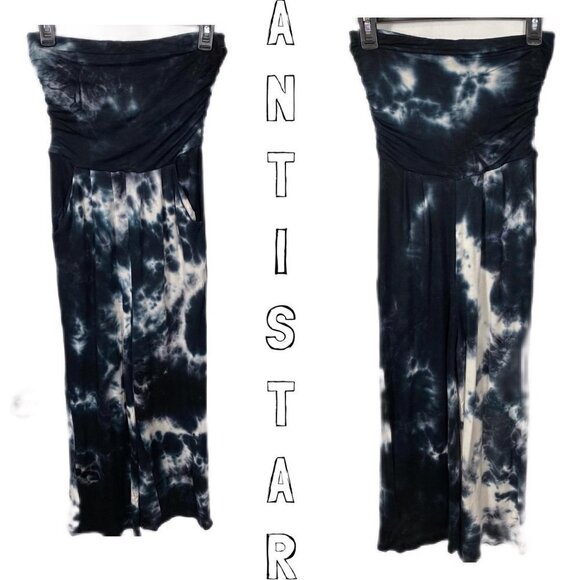 Antistar black and gray tie-dyed strapless romper with pockets. Sz XS - Picture 1 of 7